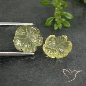 Gemas de Cuarzo Amarillo claro natural de 5.20 ct, Corte Flor, Transparente
