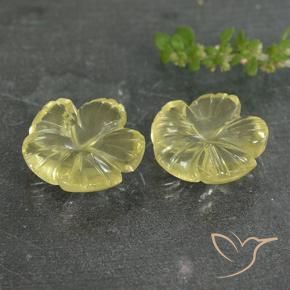Gemas de Cuarzo Amarillo claro natural de 7.33 ct, Corte Flor, Transparente