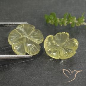 Gemas de Cuarzo Amarillo claro natural de 7.33 ct, Corte Flor, Transparente