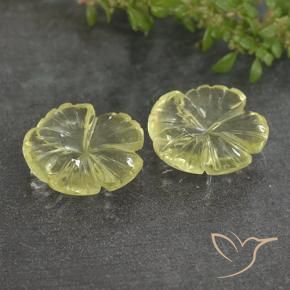 Gemas de Cuarzo Amarillo claro natural de 6.37 ct, Corte Flor, Transparente