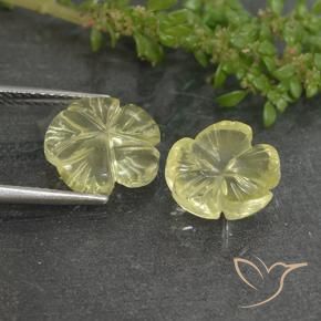 Gemas de Cuarzo Amarillo claro natural de 6.26 ct, Corte Flor, Transparente