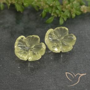 Gemas de Cuarzo Amarillo claro natural de 3.62 ct, Corte Flor, Transparente