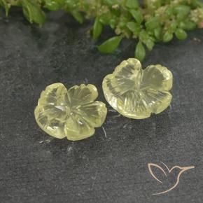 Gemas de Cuarzo Amarillo claro natural de 2.62 ct, Corte Flor, Transparente