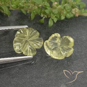 Gemas de Cuarzo Amarillo claro natural de 2.62 ct, Corte Flor, Transparente