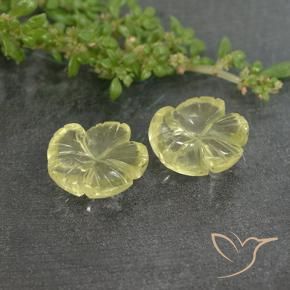 Gemas de Cuarzo Amarillo claro natural de 6.36 ct, Corte Flor, Transparente