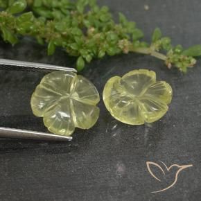 Gemas de Cuarzo Amarillo claro natural de 6.36 ct, Corte Flor, Transparente