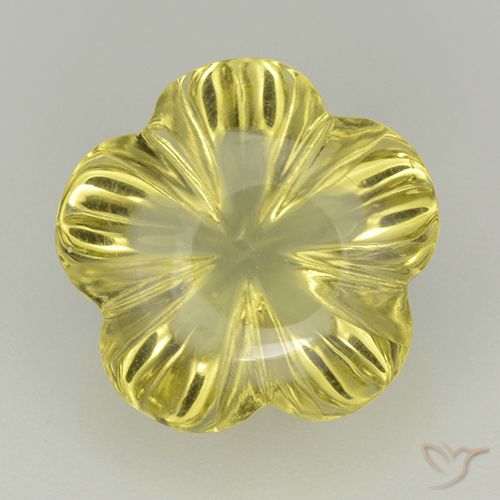 8.01ct Natural Amarillo medio Cuarzo, Corte Flor, Transparente
