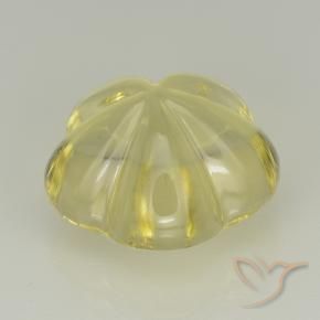 Cuarzo Amarillo medio natural de 8.01 ct, Corte Flor, Transparente