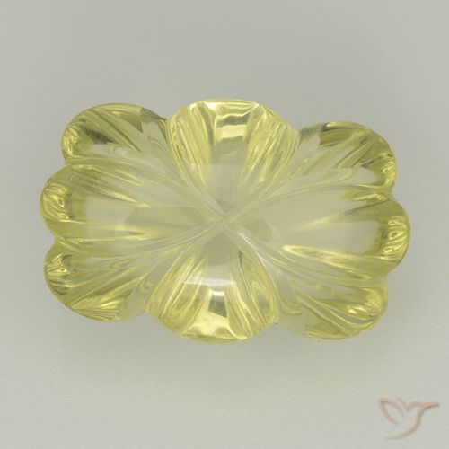 8.61ct Natural Amarillo medio Cuarzo, Corte Flor, Transparente
