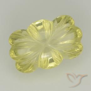 Cuarzo Amarillo medio natural de 8.61 ct, Corte Flor, Transparente