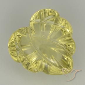 Cuarzo Amarillo pálido natural de 6.85 ct, Corte Flor, Transparente