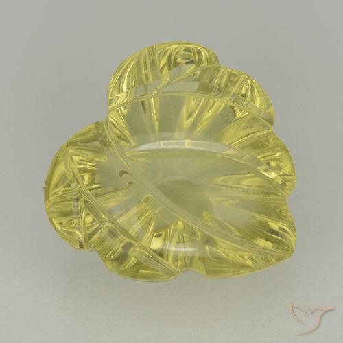 7.02ct Natural Amarillo claro Cuarzo, Corte Flor, Transparente
