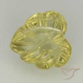 Cuarzo Amarillo claro natural de 7.02 ct, Corte Flor, Transparente