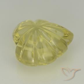 Cuarzo Amarillo claro natural de 7.02 ct, Corte Flor, Transparente