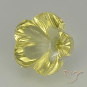 Cuarzo Amarillo medio natural de 5.05 ct, Corte Flor, Transparente