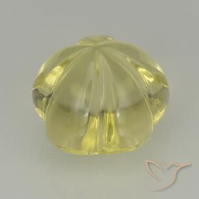 Cuarzo Amarillo medio natural de 5.05 ct, Corte Flor, Transparente