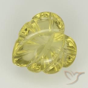 Cuarzo Amarillo medio natural de 6.81 ct, Corte Flor, Transparente