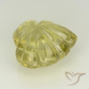 Cuarzo Amarillo medio natural de 6.81 ct, Corte Flor, Transparente