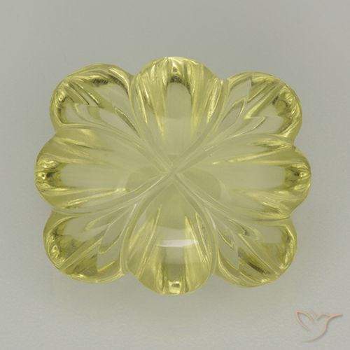 8.50ct Natural Amarillo medio Cuarzo, Corte Flor, Transparente