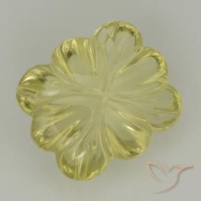 Cuarzo Amarillo medio natural de 8.50 ct, Corte Flor, Transparente