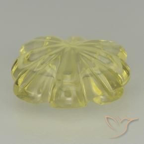Cuarzo Amarillo medio natural de 8.50 ct, Corte Flor, Transparente