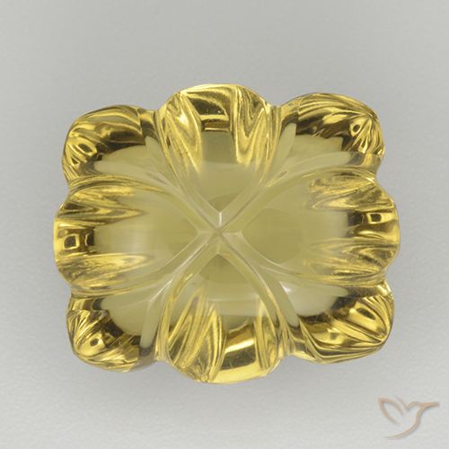 8.05ct Natural Amarillo claro Cuarzo, Corte Flor, Transparente