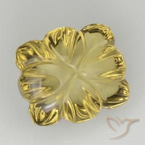 Cuarzo Amarillo claro natural de 8.05 ct, Corte Flor, Transparente