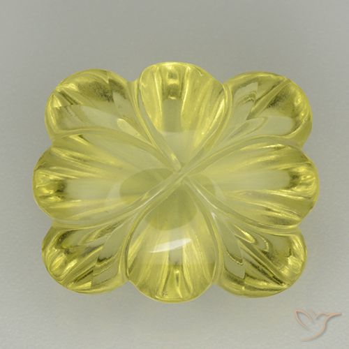 8.98ct Natural Amarillo abejorro Cuarzo, Corte Flor, Transparente