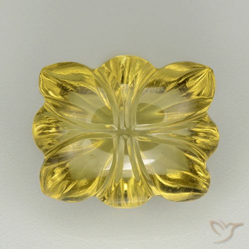 7.00ct Natural Amarillo púrpura Cuarzo, Corte Flor, Transparente