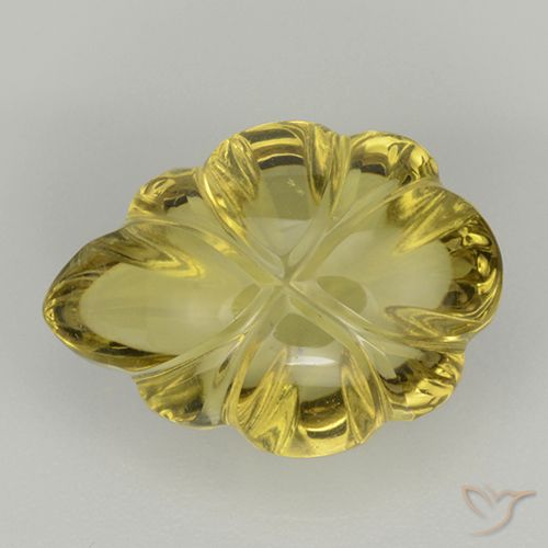 6.00ct Natural Amarillo amarronado Cuarzo, Corte Flor, Transparente, Photo A