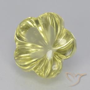 Cuarzo Amarillo claro natural de 6.56 ct, Corte Flor, Transparente