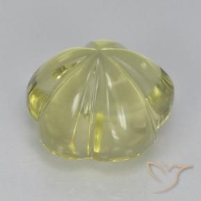 Cuarzo Amarillo claro natural de 6.56 ct, Corte Flor, Transparente