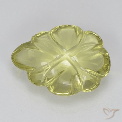 4.40ct Natural Amarillo maíz claro Cuarzo, Corte Flor, Transparente