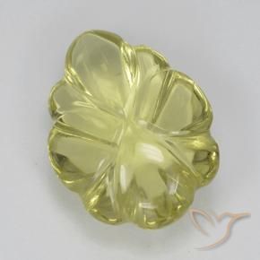 Cuarzo Amarillo maíz claro natural de 4.40 ct, Corte Flor, Transparente