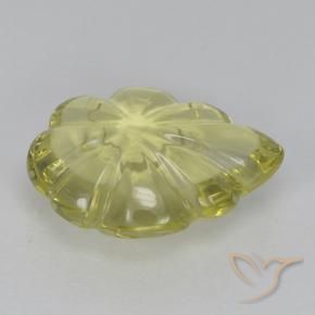 Cuarzo Amarillo maíz claro natural de 4.40 ct, Corte Flor, Transparente