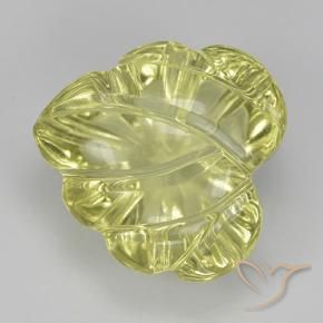 Cuarzo Amarillo claro medio natural de 7.36 ct, Corte Flor, Transparente