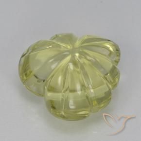 Cuarzo Amarillo claro medio natural de 7.36 ct, Corte Flor, Transparente