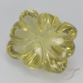 Cuarzo Amarillo claro medio natural de 6.85 ct, Corte Flor, Transparente