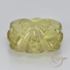 Cuarzo Amarillo claro medio natural de 6.85 ct, Corte Flor, Transparente