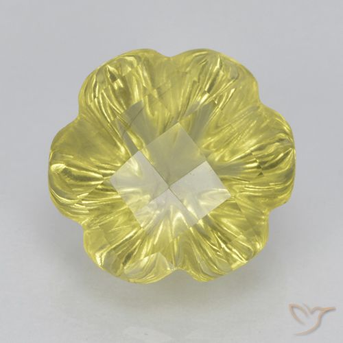 3.67ct Natural Amarillo claro Cuarzo, Corte Flor, Transparente