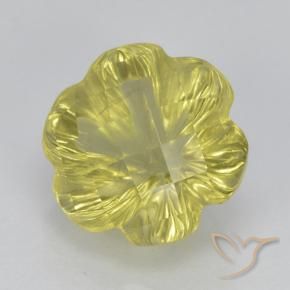 Cuarzo Amarillo claro natural de 3.67 ct, Corte Flor, Transparente
