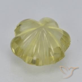 Cuarzo Amarillo claro natural de 3.04 ct, Corte Flor, Transparente