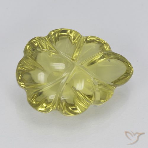 5.61ct Natural Amarillo piña claro Cuarzo, Corte Flor, Transparente