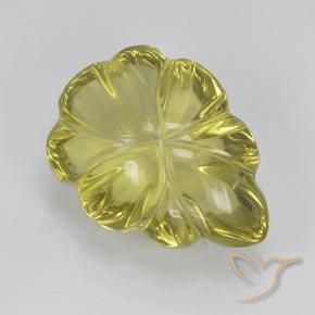 Cuarzo Amarillo piña claro natural de 5.61 ct, Corte Flor, Transparente