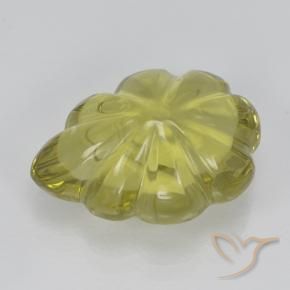 Cuarzo Amarillo piña claro natural de 5.61 ct, Corte Flor, Transparente
