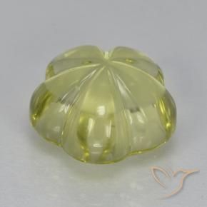 Cuarzo Amarillo verdoso natural de 5.28 ct, Corte Flor, Transparente