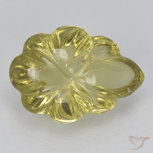 5.50ct Natural Amarillo-dorado claro Cuarzo, Corte Flor, Transparente