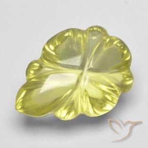 Cuarzo Amarillo verdoso natural de 4.16 ct, Corte Flor, Transparente