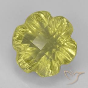 Cuarzo Amarillo laguna natural de 3.59 ct, Corte Flor, Transparente