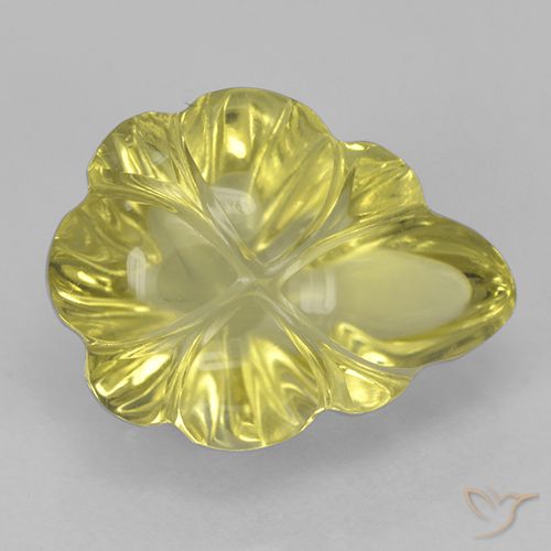 4.28ct Natural Amarillo piña claro Cuarzo, Corte Flor, Transparente